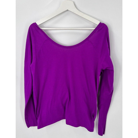 Fabletics Switchback Activewear Top Tie-Back Long Sleeve Purple Womens Small - Picture 2 of 5